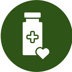 Medicine Glyph Green Circle Icon