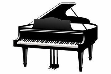 piano silhouette vector illustration 