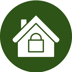 Teleworking Glyph Green Circle Icon