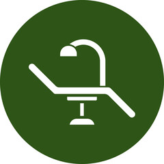 Dental Chair Glyph Green Circle Icon