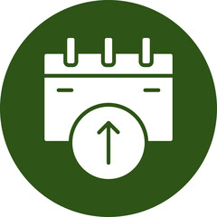 Upload Glyph Green Circle Icon