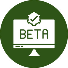Beta Glyph Green Circle Icon