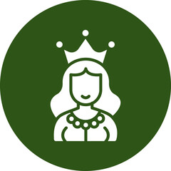 Princess Glyph Green Circle Icon