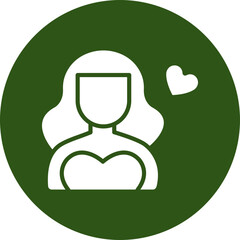 Beautiful Girl Glyph Green Circle Icon