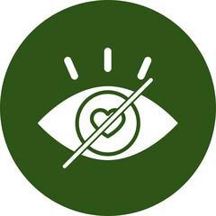 Blind Date Glyph Green Circle Icon