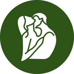 Neck kiss Glyph Green Circle Icon