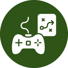 Game Plan Glyph Green Circle Icon