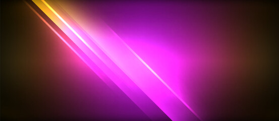 Neon glowing circle rays, light round lines in the dark, planet style neon wave lines. Energetic electric concept design for wallpaper, banner, background