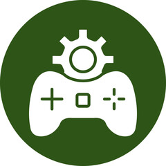 Game Developer Glyph Green Circle Icon