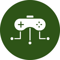 Distribution Network Glyph Green Circle Icon