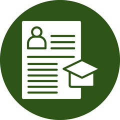 Student Record Glyph Green Circle Icon