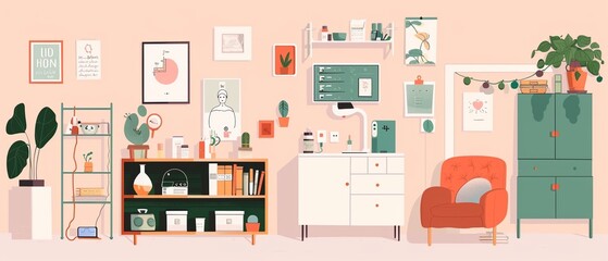 Telemedicine setup with a doctor in a clinic and patient at home, Realistic, Natural tones, Detailed clinic and home settings