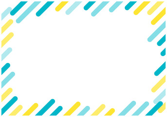 夏のポップで爽やかフレーム背景17緑色