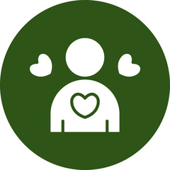 Self Love Vector Glyph Green Circle Icon