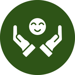 Gratitude Vector Glyph Green Circle Icon