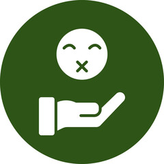 Silent Vector Glyph Green Circle Icon