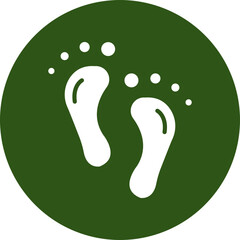 Barefoot Vector Glyph Green Circle Icon