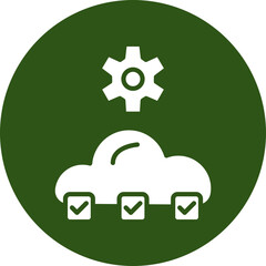 Digital Transformation Vector Glyph Green Circle Icon