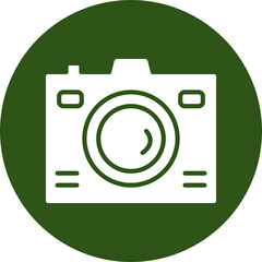 Camera Vector Glyph Green Circle Icon