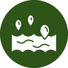 Fototapeta premium Ocean Vector Glyph Green Circle Icon