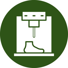 Manufacturing Shoes Glyph Green Circle Icon