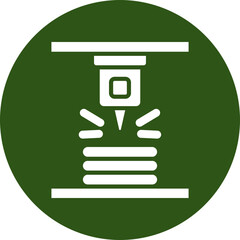 Electron Beam Melting Glyph Green Circle Icon