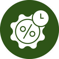 Special Offer Glyph Green Circle Icon