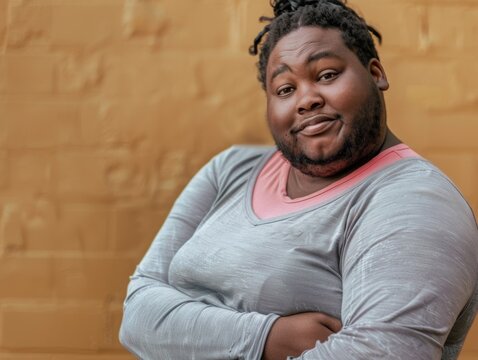 happy black transgender, cheerful face of a happy woman,