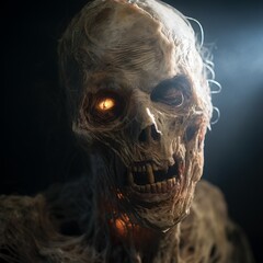 Zombie, living dead, close-up portrait. Post apocalyptic