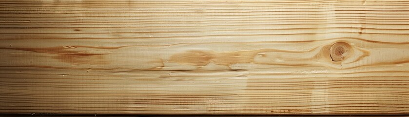 Naklejka premium Closeup Of A Light Brown Wood Plank With Knots