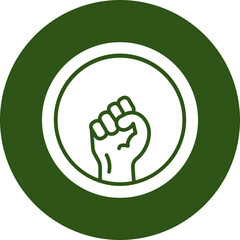 Obraz premium Black Lives Matter Glyph Green Circle Icon