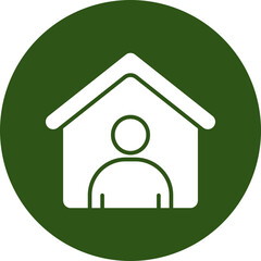 Refuge Glyph Green Circle Icon