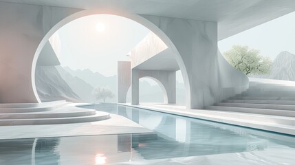 Obraz premium Modern Geometric Cityscape for Urban Development Generative AI