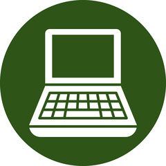 Laptop Glyph Green Circle Icon