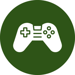 Joystick Glyph Green Circle Icon