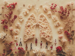 Lung health, a conceptual illustration. World lung cancer day