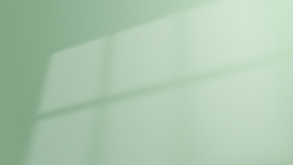 Green abstract background. Abstract green gradient. Minimalist futuristic background. Concept of light shadow background from window