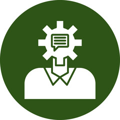 Collaboration Glyph Green Circle Icon