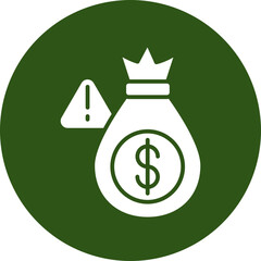 Risk Investment Glyph Green Circle Icon