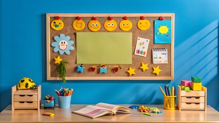 back to school . A bulletin board in a classroom decorated