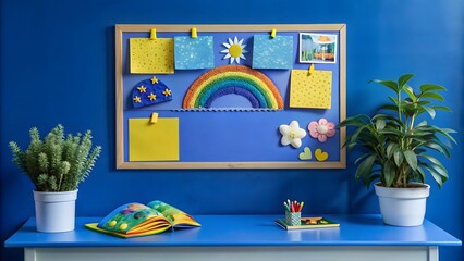 back to school . A bulletin board in a classroom decorated