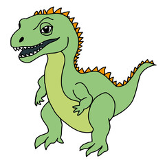 illustration of a green trex dinosaur