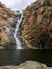 waterfall in the mountains