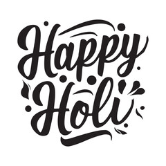 Happy Holi Text with white background