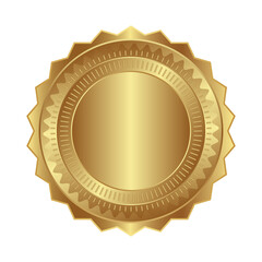 Genuine gold coins look beautiful and luxurious. Blank coins on a white transparent background.