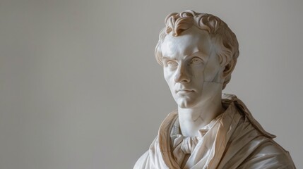 Sleek marble portrait of groundbreaking French mathematician