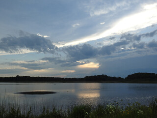 The natural beauty of the wetlands within the Bombay Hook National Wildlife Refuge, during a stormy summer day, Kent County, Delaware.