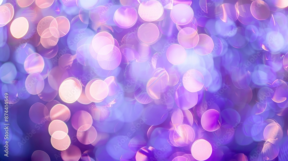 Poster Soft blurred circles of light in violet and purple colors perfect for winter and festive backgrounds