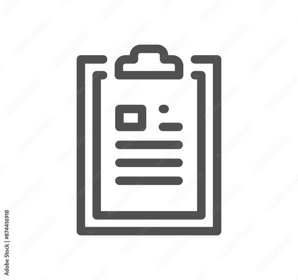 Poster document icon outline and linear vector.