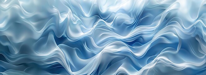 Obraz premium Serene Blue and White Wave: Elegant High Detail Gradient Pattern for Relaxation and Harmony